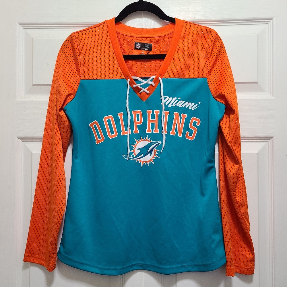 Miami Dolphins Jersey Shirt size M Women's top‎ NFL FOOTBALL